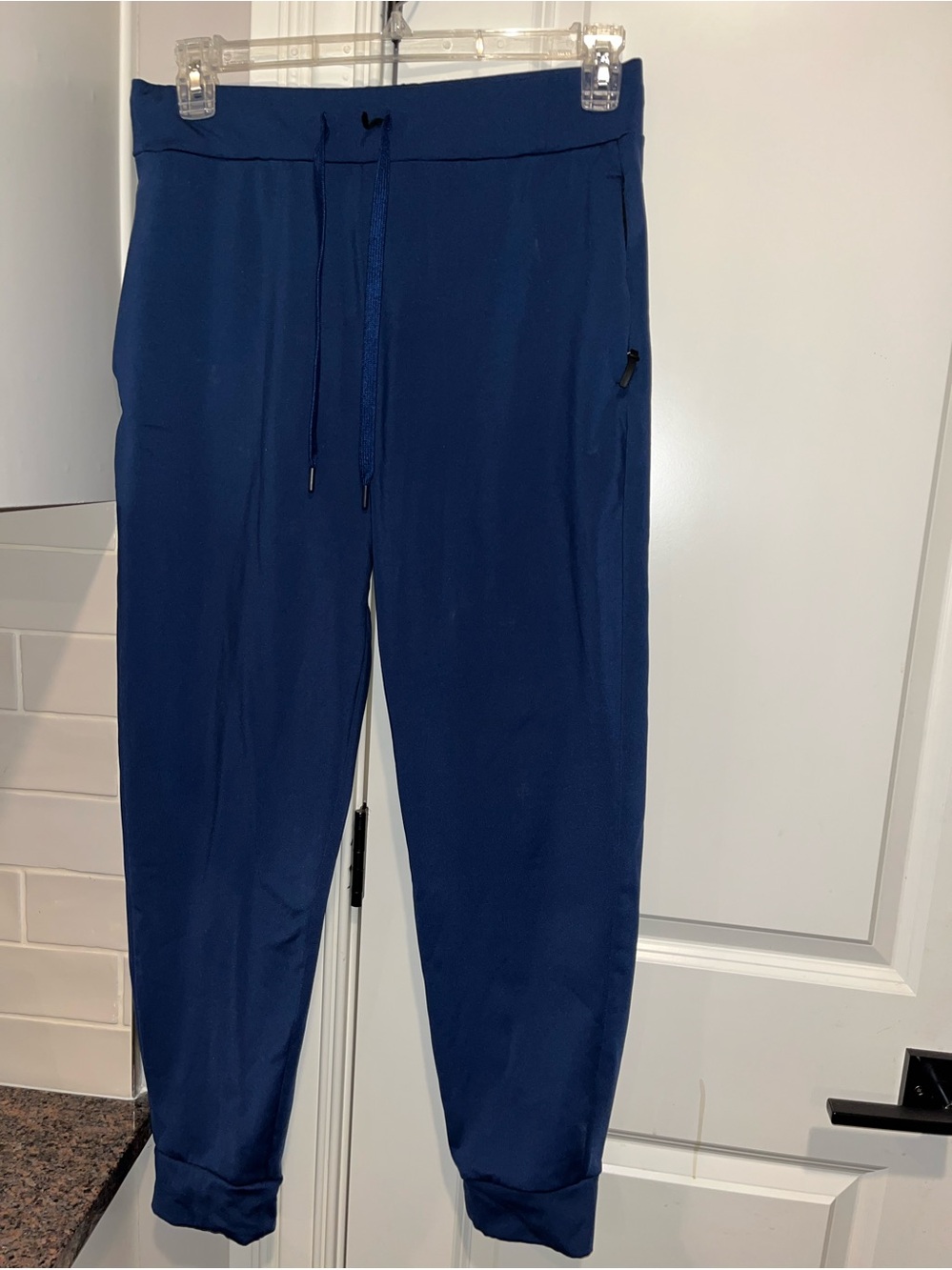32 Degrees Heat Men's Jogger Pants M Blue Drawstring Zip Pocket Poly/Spandex